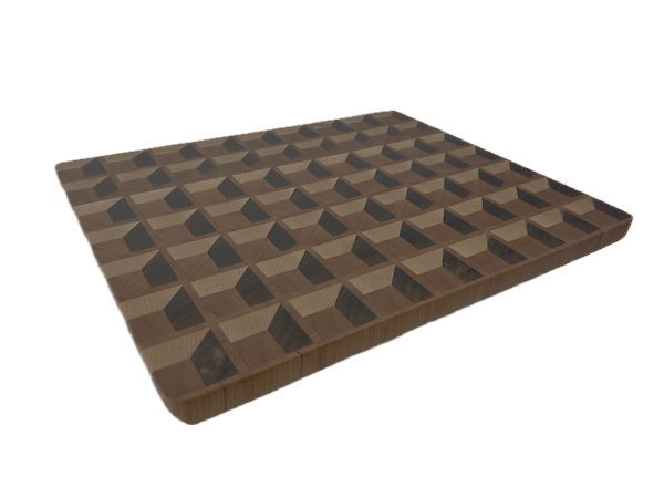3D End Grain Cutting Board 440 x 362 x 23mm