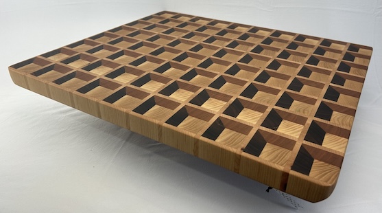 3D End Grain Cutting Board 450 x 425 x 28mm