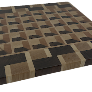 3D End Grain Cutting Board 424 x 380 x 27mm