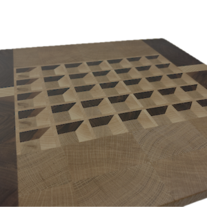 3D End Grain Cutting Board 510 x 458 x 23mm