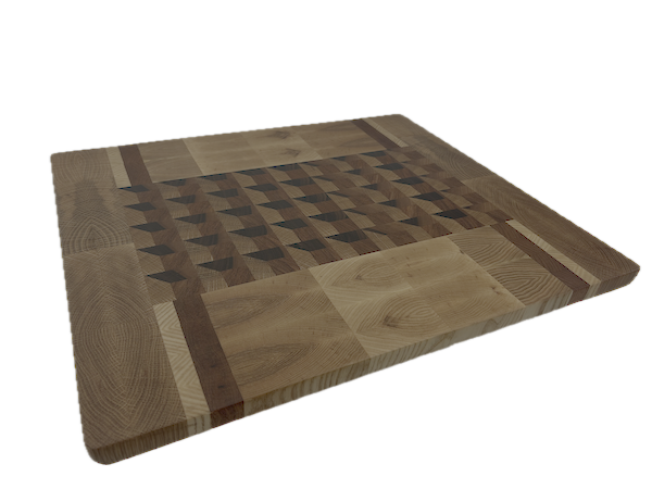 3D End Grain Cutting Board 515 x 445 x 21mm