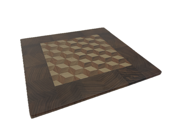 3D End Grain Cutting Board 335 x 316 x 17mm