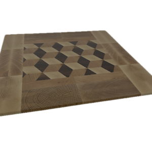 3D End Grain Cutting Board 410 x 393 x 18mm