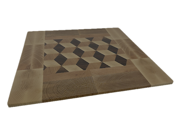 3D End Grain Cutting Board 410 x 393 x 18mm