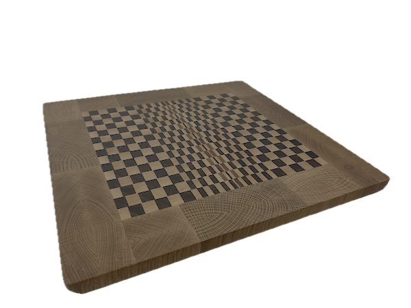 3D End Grain Cutting Board 428 x 399 x 19mm