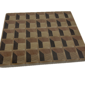 3D End Grain Cutting Board 348 x 280 x 29mm