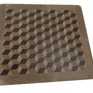 3D End Grain Cutting Board 375 x 335 x 25mm