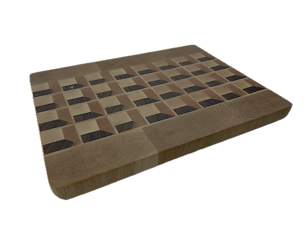 3D End Grain Cutting Board 400 x 310 x 28mm - Image 2