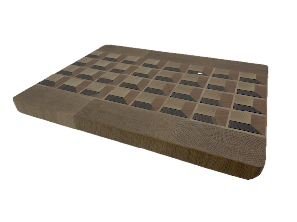 3D End Grain Cutting Board 400 x 310 x 28mm - Image 3