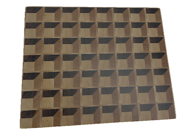 3D End Grain Cutting Board 425 x 345 x 28mm