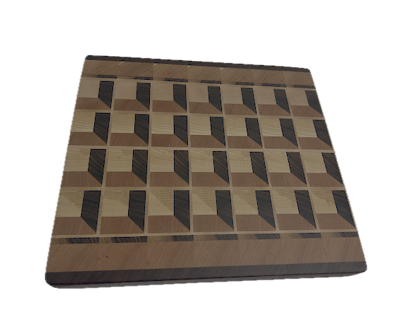 3D End Grain Cutting Board 320 x 295 x 29mm