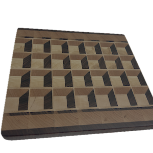 3D End Grain Cutting Board 320 x 295 x 29mm