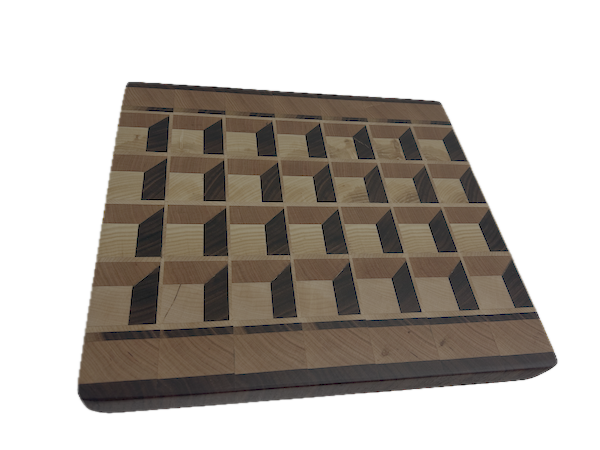 3D End Grain Cutting Board 320 x 295 x 29mm