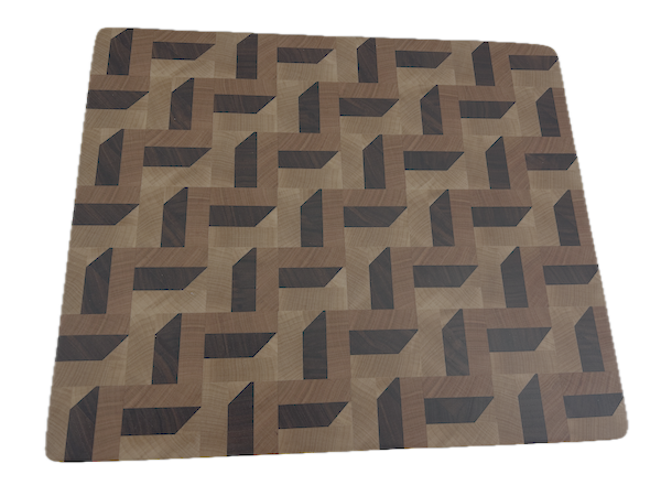 3D End Grain Cutting Board 355 x 300 x 30mm
