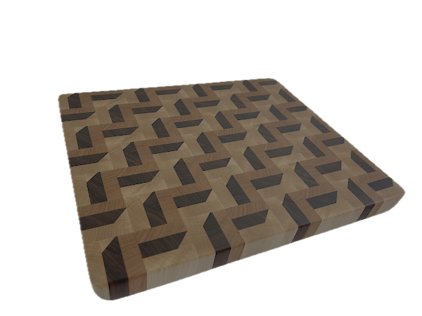 3D End Grain Cutting Board 355 x 300 x 30mm - Image 2