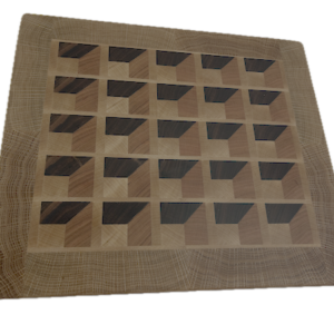 3D End Grain Cutting Board 330 x 290 x 29mm