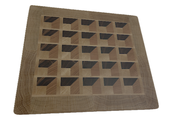 3D End Grain Cutting Board 330 x 290 x 29mm