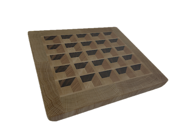 3D End Grain Cutting Board 330 x 290 x 29mm - Image 2