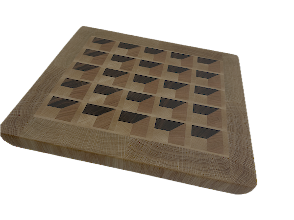 3D End Grain Cutting Board 330 x 290 x 29mm - Image 3