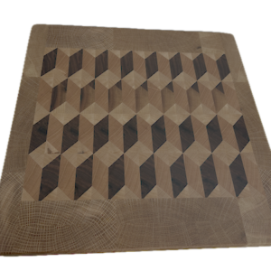 3D End Grain Cutting Board 360 x 350 x 25mm