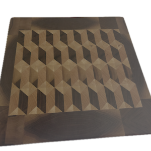 3D End Grain Cutting Board 360 x 350 x 25mm