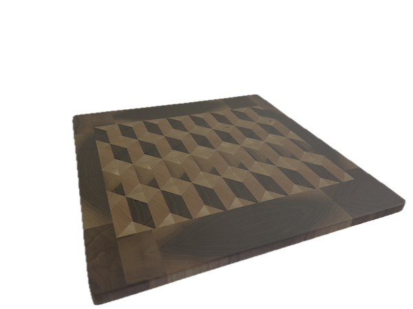 3D End Grain Cutting Board 360 x 350 x 25mm - Image 2
