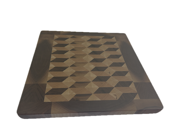3D End Grain Cutting Board 360 x 350 x 25mm - Image 3