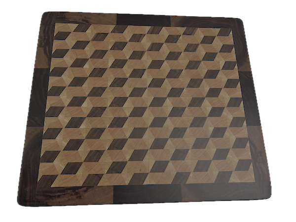 3D End Grain Cutting Board 380 x 330 x 25mm