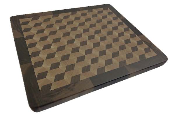 3D End Grain Cutting Board 380 x 330 x 25mm - Image 2