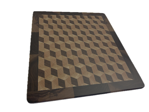 3D End Grain Cutting Board 380 x 330 x 25mm - Image 3